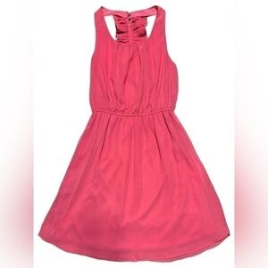 NWT Ya Los Angeles Tori Dress Ruffle Back Womens Size Small in Color Tomato